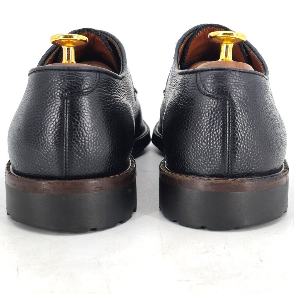 Vintage Salvatore Ferragamo Italy Men 9.5 Black Leather Dress Shoes Derby Oxford - Picture 4 of 12